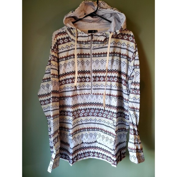 NWT Ampersand Ave Womens Half Zip Multi Aztec Single Hood Sweatshirt Hoodie 3XL - Picture 4 of 5